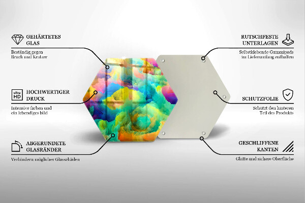 Kuchynská doska veľká zo skla Farebná abstrakcia