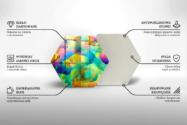 Kuchynská doska veľká zo skla Farebná abstrakcia