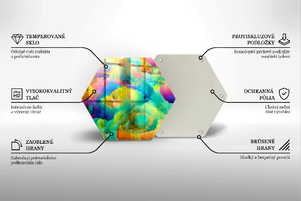 Kuchynská doska veľká zo skla Farebná abstrakcia