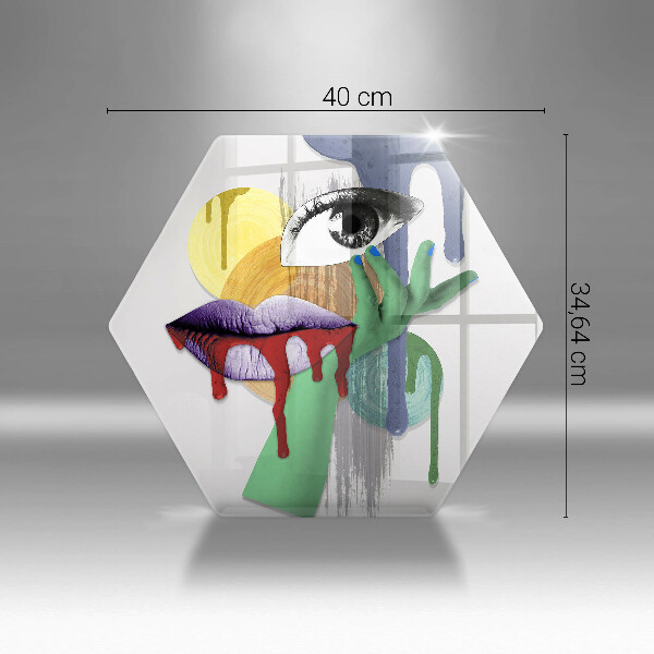 Kuchynská doska veľká zo skla Umelecká abstraktná koláž