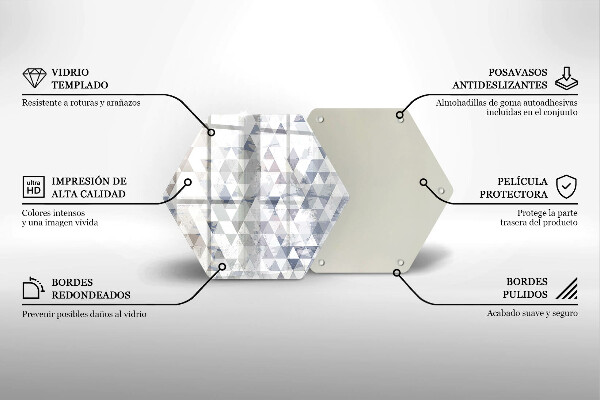 Kuchynská doska veľká zo skla Vzor trojuholníkov