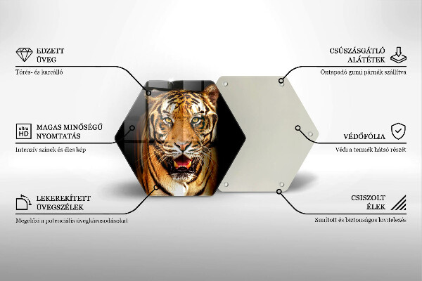 Kuchynská doska veľká zo skla Divoké zviera tiger