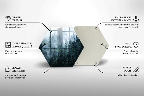 Kuchynská doska zo skla Lesné stromy a hmla