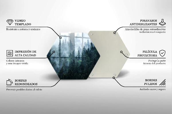 Kuchynská doska zo skla Lesné stromy a hmla