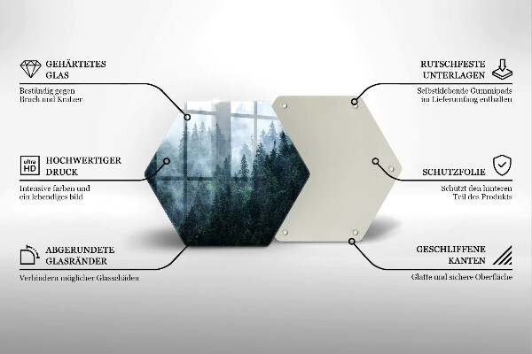 Kuchynská doska zo skla Lesné stromy a hmla