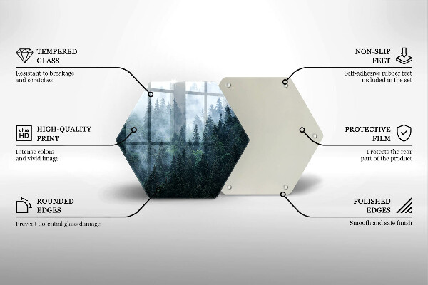 Kuchynská doska zo skla Lesné stromy a hmla