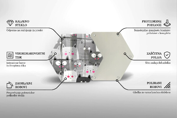 Kuchynská doska zo skla Ilustrácie mačky