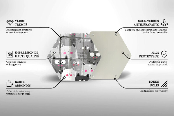 Kuchynská doska zo skla Ilustrácie mačky