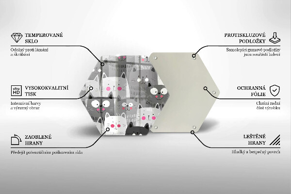 Kuchynská doska zo skla Ilustrácie mačky