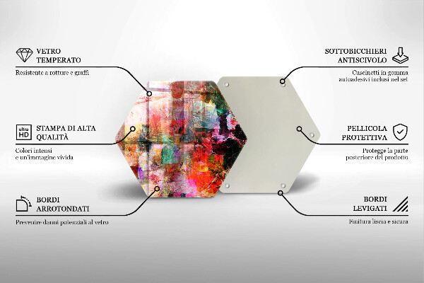 Kuchynská doska veľká zo skla Maľovanie abstrakcie