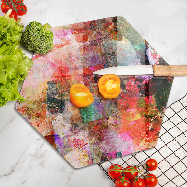 Kuchynská doska veľká zo skla Maľovanie abstrakcie