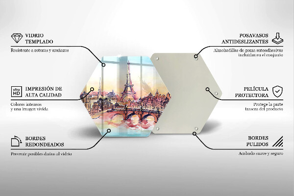 Kuchynská doska veľká zo skla Krajina Parížskej Eiffelovej veže