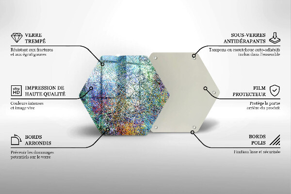 Kuchynská doska veľká zo skla Farebná čiarová abstrakcia