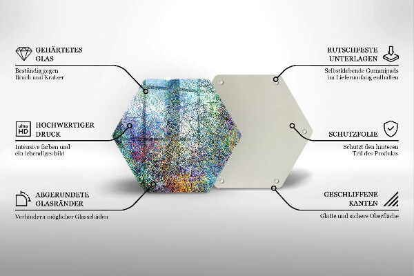 Kuchynská doska veľká zo skla Farebná čiarová abstrakcia