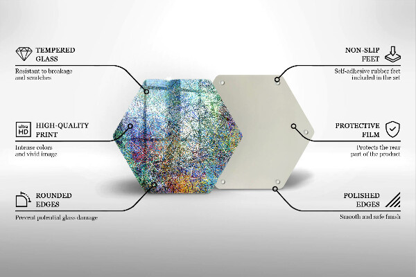 Kuchynská doska veľká zo skla Farebná čiarová abstrakcia