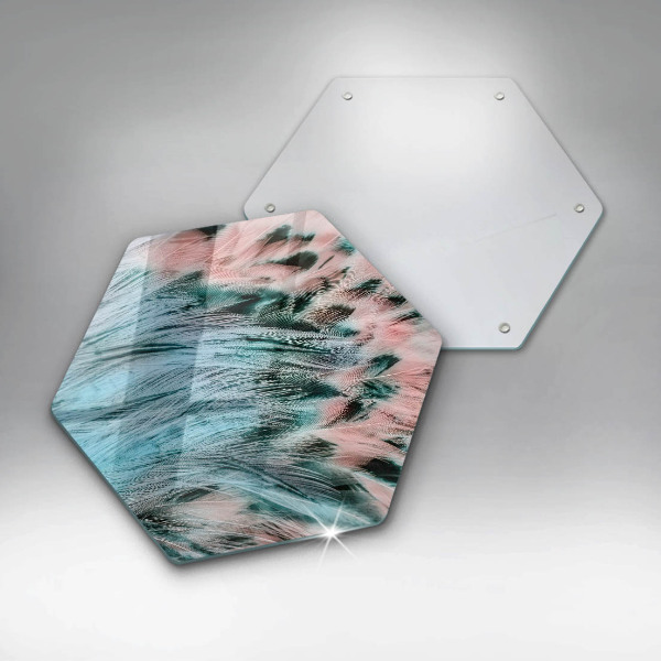 Kuchynská doska veľká zo skla Boho vtáčie perie