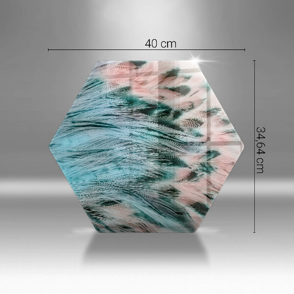 Kuchynská doska veľká zo skla Boho vtáčie perie