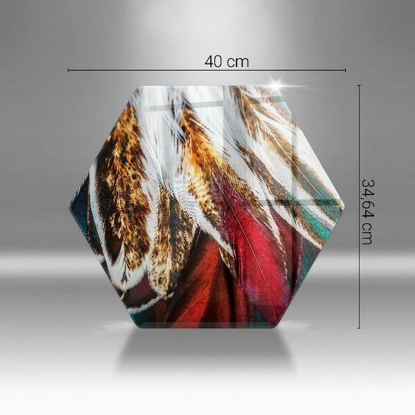 Kuchynská doska veľká zo skla Boho vtáčie perie