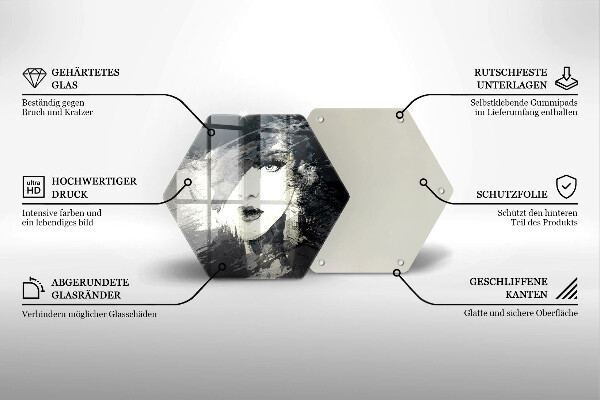 Kuchynská doska veľká zo skla Maľba ženy