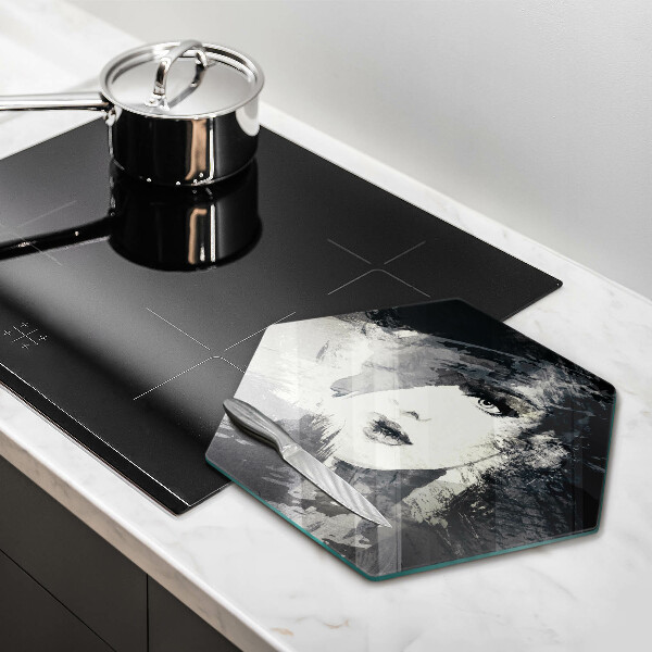 Kuchynská doska veľká zo skla Maľba ženy