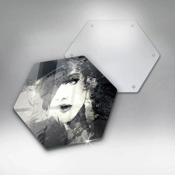 Kuchynská doska veľká zo skla Maľba ženy