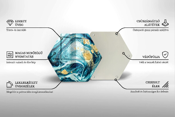 Kuchynská doska zo skla Modré zlato abstrakcia