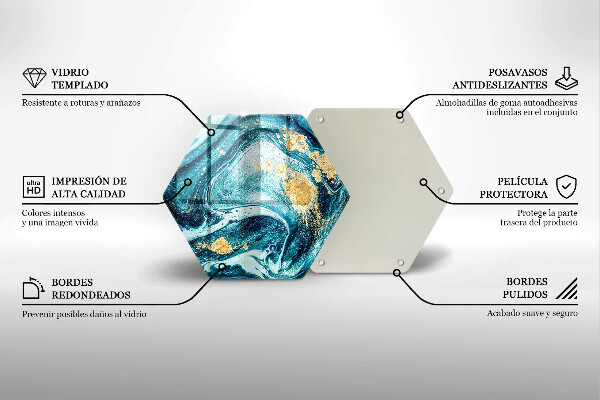 Kuchynská doska zo skla Modré zlato abstrakcia
