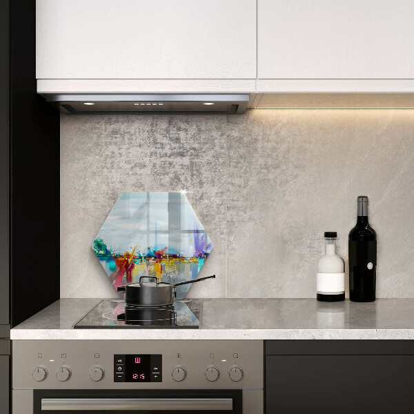 Kuchynská doska zo skla Maľovaná abstrakcia