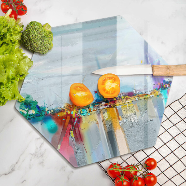 Kuchynská doska zo skla Maľovaná abstrakcia