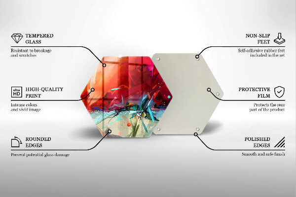 Kuchynská doska zo skla Maľovaná abstrakcia