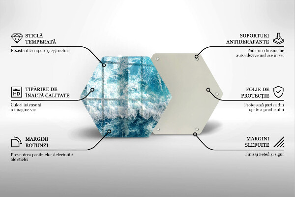 Kuchynská doska zo skla Vlny morskej vody