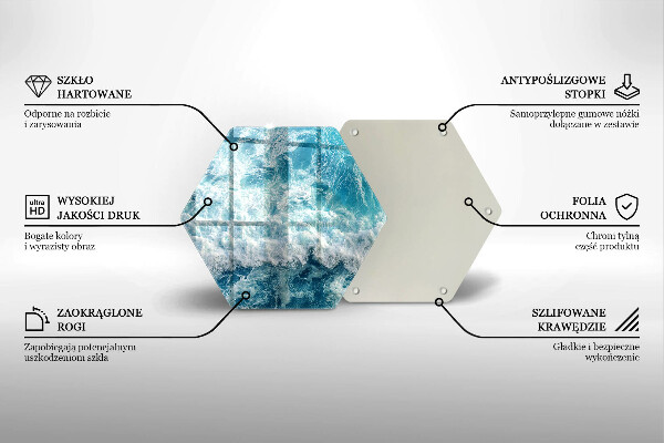 Kuchynská doska zo skla Vlny morskej vody