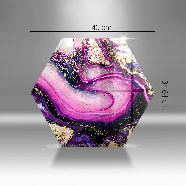 Kuchynská doska veľká zo skla Abstraktné prevedenie zlaté