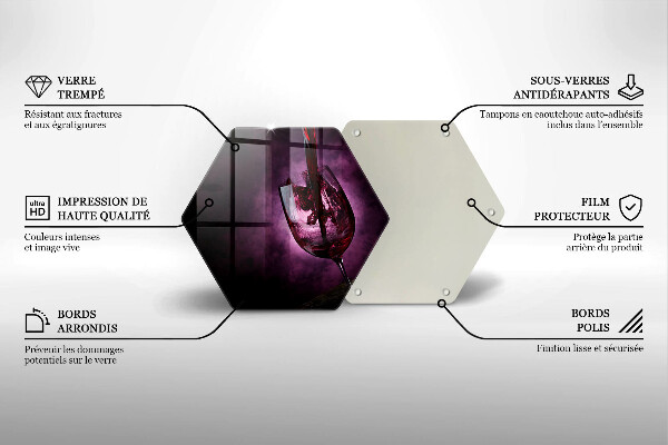 Kuchynská doska veľká zo skla Pohár vína