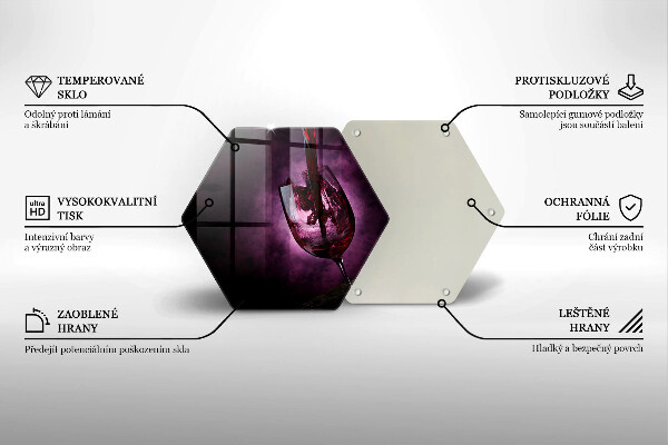 Kuchynská doska veľká zo skla Pohár vína