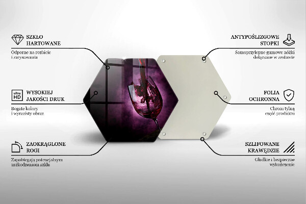 Kuchynská doska veľká zo skla Pohár vína