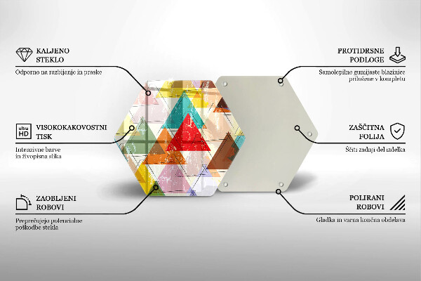 Kuchynská doska zo skla Maľované trojuholníky