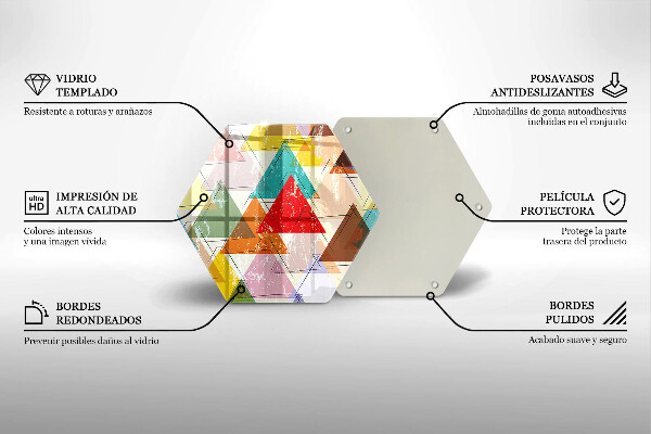 Kuchynská doska zo skla Maľované trojuholníky