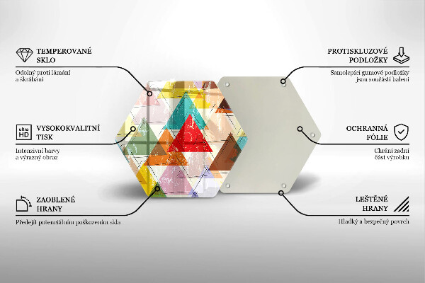 Kuchynská doska zo skla Maľované trojuholníky