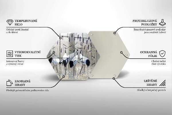 Kuchynská doska zo skla Japonské žeriavy