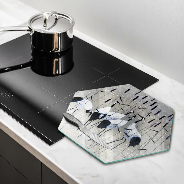 Kuchynská doska zo skla Japonské žeriavy