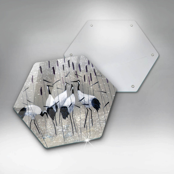 Kuchynská doska zo skla Japonské žeriavy