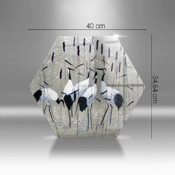 Kuchynská doska zo skla Japonské žeriavy