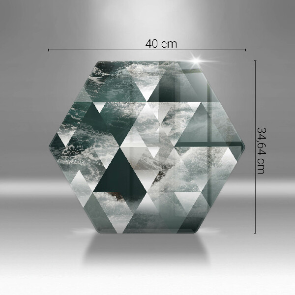 Kuchynská doska zo skla Trojuholníky a voda