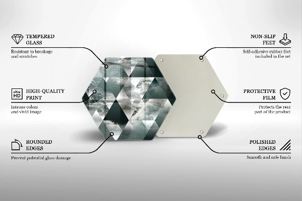 Kuchynská doska zo skla Trojuholníky a voda