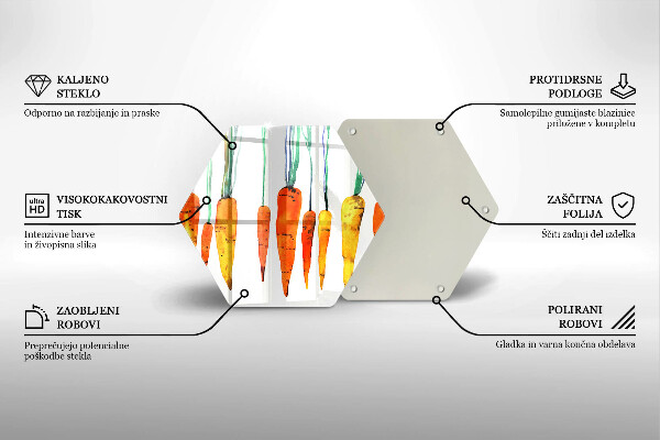 Kuchynská doska zo skla Mrkva ilustrácie