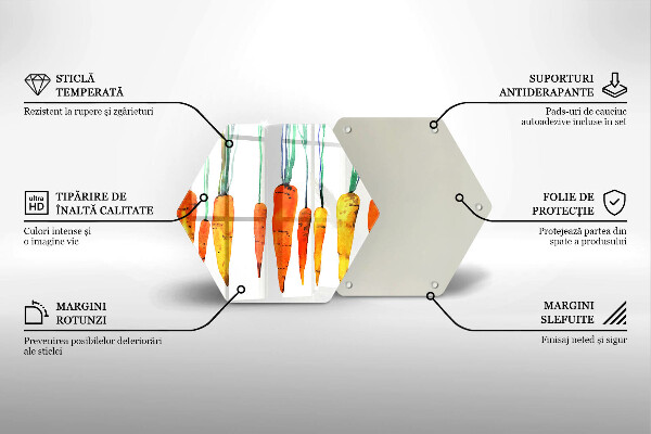 Kuchynská doska zo skla Mrkva ilustrácie