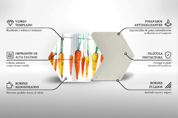 Kuchynská doska zo skla Mrkva ilustrácie