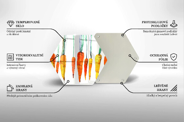 Kuchynská doska zo skla Mrkva ilustrácie