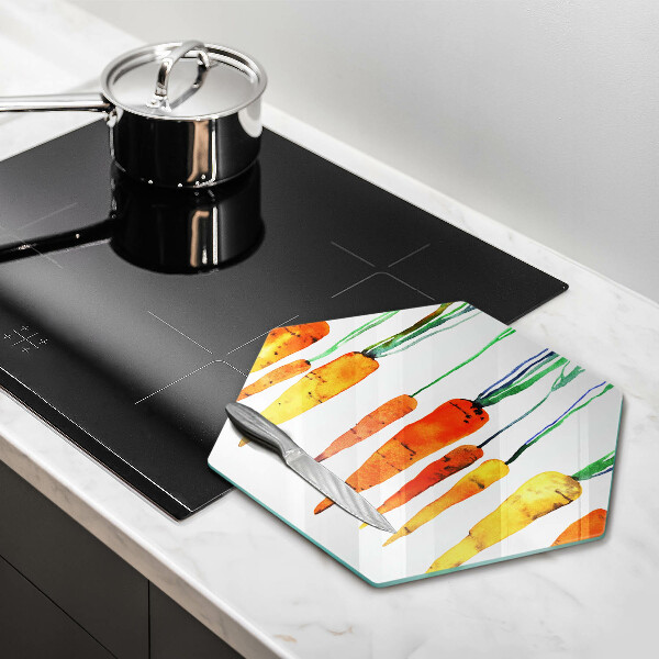 Kuchynská doska zo skla Mrkva ilustrácie